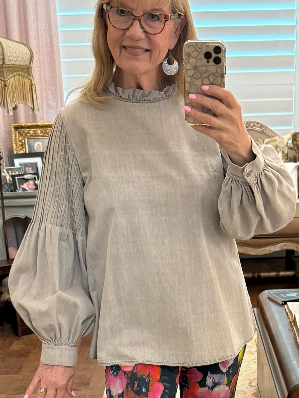 Mazik Gray blouse NWOT